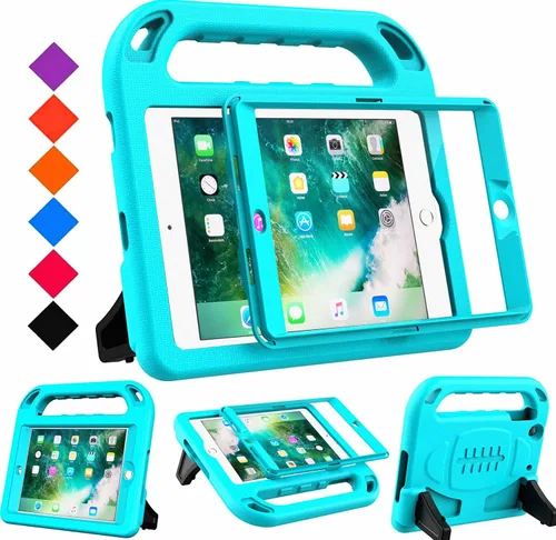 Vista 10 de BMOUO Funda para iPad mini 1 2 3, iPad mini 1/2/3 para niños – Protector de pantalla integrado, a prueba de golpes, ligera, funda rígida con soporte