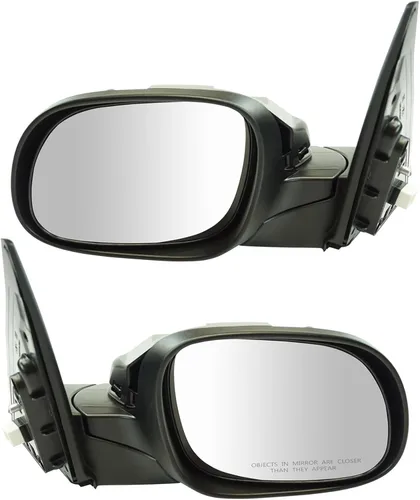 Vista 98 de TRQ Conjunto de 2 piezas de espejo lateral para conductor y pasajero, ajuste eléctrico, sin calefacción, sin memoria, color negro, compatible