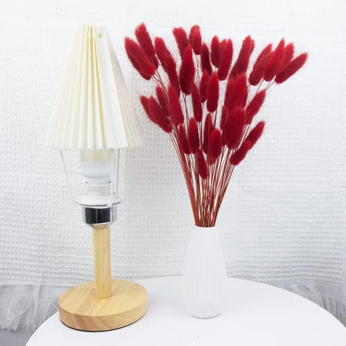 Vista 3 de 60 piezas Flores Secas de Cola de Conejo Hierba Roja de Pampas Arreglo Floral Seco Natural Flores Secas para Navidad Halloween Decoración Boho Hogar