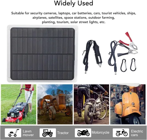 Vista 5 de Solar Panel Kit, Waterproof 20W 12V Solar Battery Charger for Car, Automotive, Motorcycle, Boat, Marine, RV,Trailer,Powersports, Snowmobile, etc.
