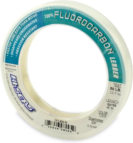 Vista 31 de HI-SEAS Líder de línea de pesca 100% fluorocarbono, líder invisible transparente, indetectable para peces, hundimiento rápido, 6 libras a 400 libras
