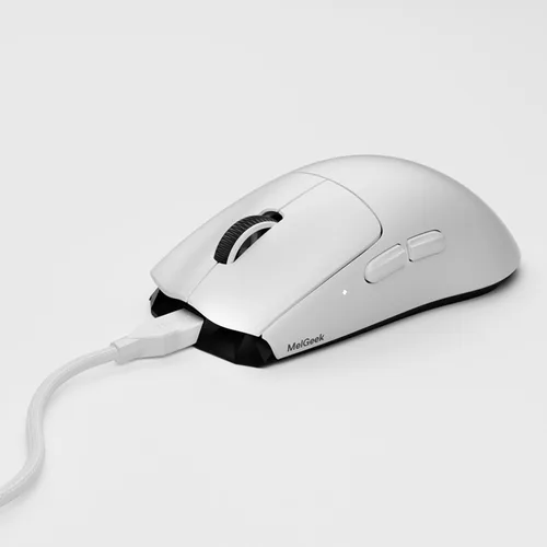 Vista 5 de MelGeek Horus Mouse ligero, mouse inalámbrico para juegos, 1.73 oz, sondeo 8K, sensor de 30 K DPI, batería de 215 horas, 2.4G/USB-C, con receptor