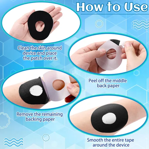 Vista 4 de TrelaCo Paquete de 48 parches adhesivos G7 impermeables con parche G7, parche flexible con sensor CGM, fácil de usar, vendaje transpirable, sin