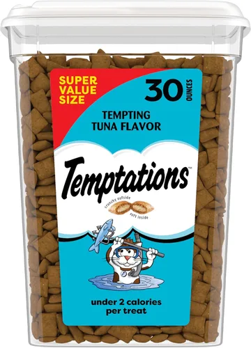 Vista 15 de TEMPTATIONS Classic Crunchy and Soft Cat Treats Sabor tentador para atún, 3 oz. Bolsa (paquete de 12)