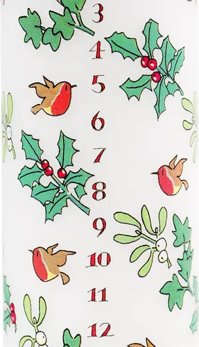 Vista 3 de Alison Gardiner Vela de Adviento de Navidad con pilar de cera "Holly and Ivy", 50 horas de tiempo de combustión, fabricada en Inglaterra