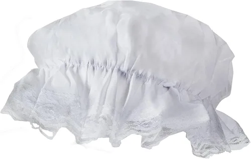 Vista 4 de Tigerdoe Mob Cap - Gorro de mopa blanco - Gorro de Acción de Gracias accesorio colonial para disfraz vestido revolucionario