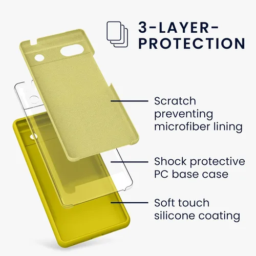 Vista 667 de kwmobile Funda Compatible con Google Pixel 6 Pro - Funda de teléfono de silicona TPU con acabado suave - Azul Arrecife