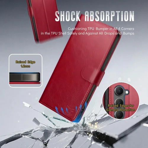 Vista 16 de SUANPOT para Samsung Galaxy S23 +/ Plus Funda tipo cartera con bloqueo RFID, soporte para tarjetas de crédito, funda protectora de libro tipo flip