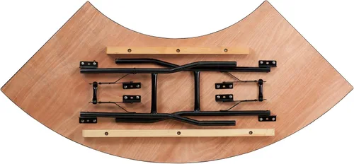 Vista 3 de BizChair Mesa plegable para banquetes de madera serpentina de 5.5 pies x 2 pies