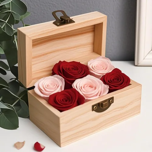 Vista 5 de FUNSUEI 4 cajas de madera de 7.9 x 5.1 x 3.9 pulgadas con tapa con bisagras, caja de madera sin terminar, cajas de madera para manualidades