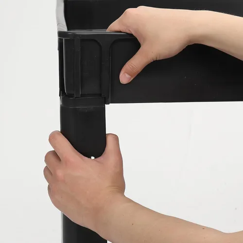 Vista 7 de Carrito de servicio de 2 estantes, capacidad de 500 libras, mango de almacenamiento, para almacén/garaje/limpieza/fabricación/cocina/oficina, 45 x