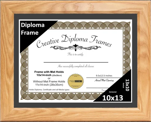 Vista 30 de Creative Picture Frames Marco de diploma con acabado de roble de 6 x 8 pulgadas, con caballete de vidrio negro y colgadores de pared instalados