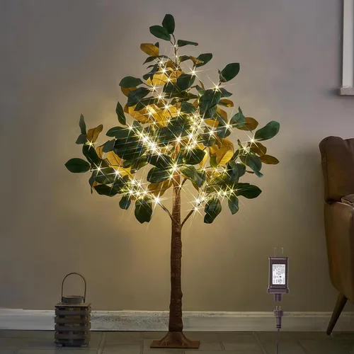 Vista 7 de Hairui Árbol de cerezo en flor con luces de 4 pies, 180 luces de hadas, árbol iluminado artificial para primavera, boda, fiesta de cumpleaños
