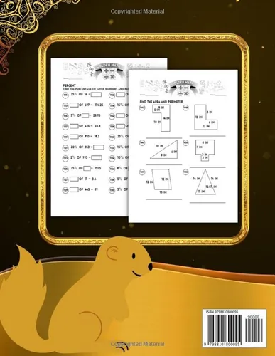 Vista 2 de Golden Math Practice Workbook Grade 7 Fractions, Equations, Inequalities, Percent, Geometry, Pre Algebra and More