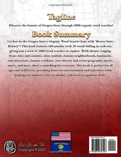 Vista 2 de Oregon State Word Search Book Word Find Book For Adults, Seniors And Teens Large Print Gift Brain Training Book 2000 Word Search Puzzles ... Brain