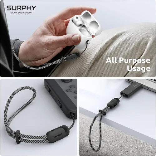 Vista 5 de SURPHY Paquete de 2 cordones de teléfono para funda de teléfono celular, correa de muñeca de teléfono para funda, correa de teléfono celular