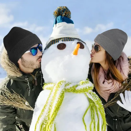 Vista 7 de RUN BRAIN GO Beanie Winter Hats Warm Knitted Cap for Men & Women (4 Pack2 Pack)