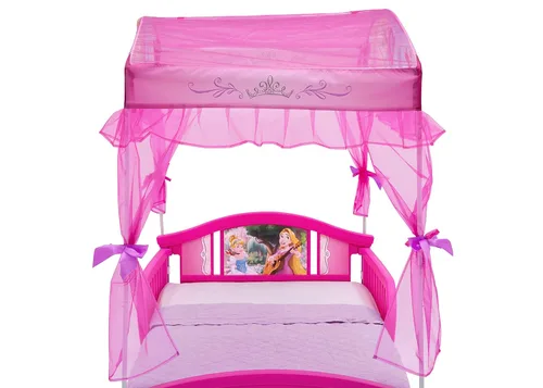 Vista 3 de Delta Children - Cama con dosel para niños, diseño de princesas Disney