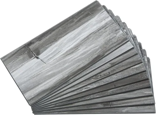 Vista 23 de Palisade Azulejos de Vinilo Entrelazados Impermeables para Pared/Salpicadero para Cocina o Baño en Pizarra Agrietada (Muestra de 4.5x11 pulgadas)