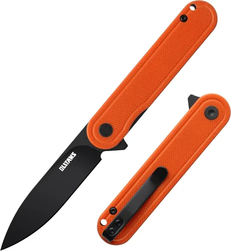 Vista 11 de OLITANS Cuchillo de bolsillo G040, hoja de acero D2 de 2.75 pulgadas, mango G10, pequeño cuchillo EDC con clip de bolsillo para hombres y mujeres
