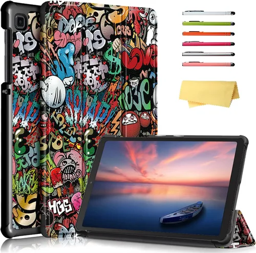 Vista 16 de Galaxy Tab A7 Lite 8.7 pulgadas SM-T225/T220 Trifold Case 2021 Modelo 2021 Ultra Delgada Funda Folio Ligero con Soporte Multi-Ángulo Delgado Cuero