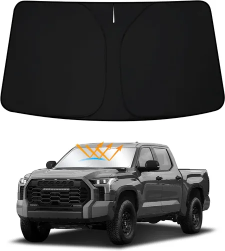 Vista 9 de D-Lumina Winshield - Parasol para To-yota Tundra 2007-2021, protector solar frontal plegable bloquea los rayos UV, parasol para ventana de camión