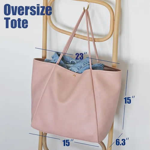 Vista 36 de HOXIS Bolso de mano de cuero PU de gran tamaño para mujer, bolso de fin de semana, bolso de viaje