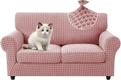 Vista 24 de MAXIJIN 2 fundas elásticas para sillón de sala de estar, fundas gruesas y suaves con brazos para perros, mascotas, protector de sofá individual