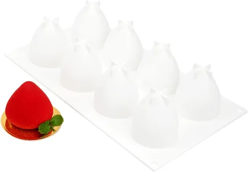 Vista 27 de Restaurantware - Molde para pastel de calabaza de 6 cavidades de Pastel, 1 molde de calabaza 3D listo para horno - Molde de silicona blanca