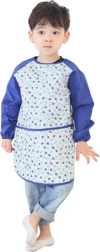 Vista 12 de Plie Kids Waterproof Art Smock – Long Sleeve Apron for Painting, Baking, Sensory Play (Ages 1–10)