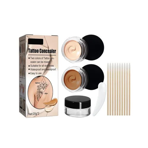 Cubierta de tatuaje, corrector invisible impermeable para el cuerpo, piernas, contusiones, cicatrices, manchas oscuras, vitíligo, maquillaje de