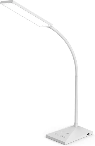 Vista 8 de RAOYI Lámpara de escritorio LED, clip USB de 5 W, lámpara de mesa con abrazadera de lectura para cuidado de los ojos con 48 luces LED, cuello