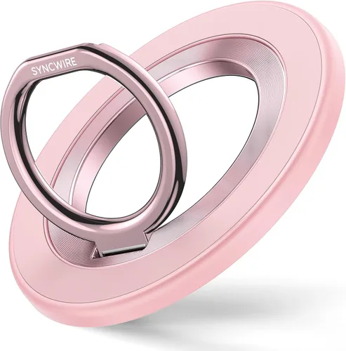 Vista 22 de SYNCWIRE Soporte magnético para anillo de teléfono para MagSafe - Soporte de agarre para teléfono con destellos con rotación de 360° y anillo