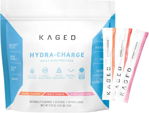 Vista 11 de Kaged Hidratación diaria 5 electrolitos clave Sin azúcar Agua de coco 60 porciones