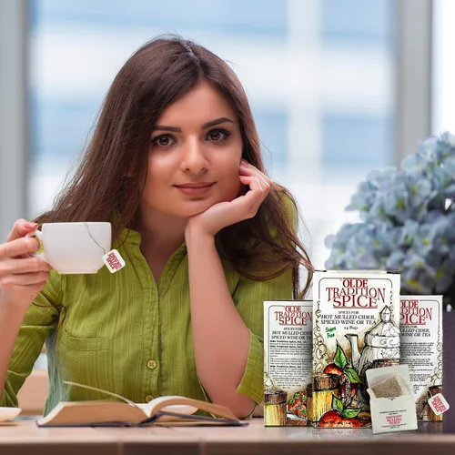 Vista 4 de Olde Tradition Spice: Especias para calentar en bolsas de té para sidra de manzana, vino caliente, Glühwein, bebida festiva caliente - Sin azúcar
