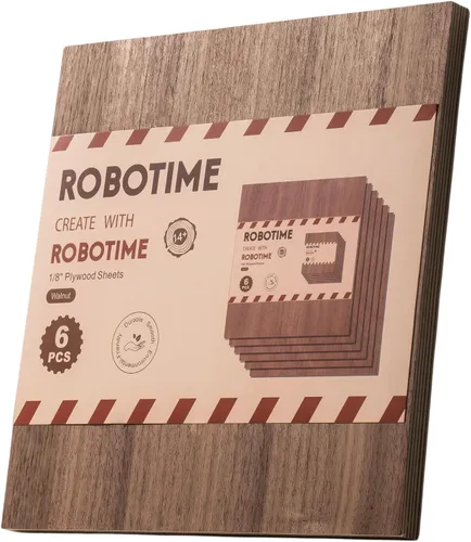 Vista 13 de ROBOTIME Paquete de 7 hojas de madera contrachapada de color de doble cara de 1/8" - 12 x 12 x 1/8 pulgadas - Hojas de madera para manualidades