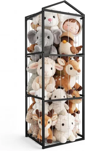 NomNest Almacenamiento de peluches de peluche, organizador de almacenamiento de juguetes gigante, soporte de zoológico de animales de peluche,
