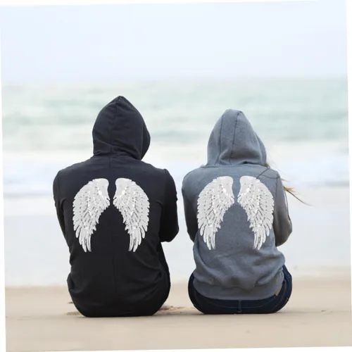 Vista 4 de Sequin Angel Wings Iron-on Patches Silver Cloth Decor DIY Embroidered Sewing Applique for Clothing Craft Accessories