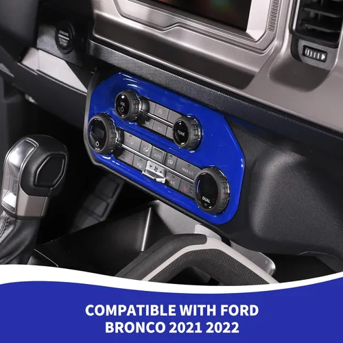 Vista 4 de RAZPOY para Bronco Cubierta del Panel del Interruptor de Aire Acondicionado, Moldura del Botón A/C de la Consola Central Compatible con Accesorios