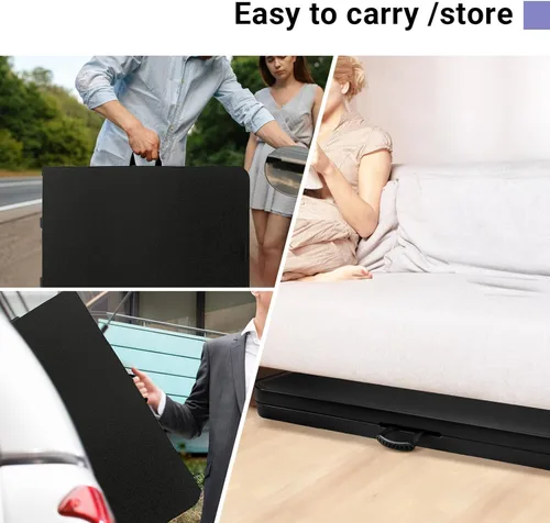 Vista 14 de Mesa plegable portátil de plástico resistente de 6 pies, plegable por la mitad, mesa plegable de plástico para interiores y exteriores, para Blanco