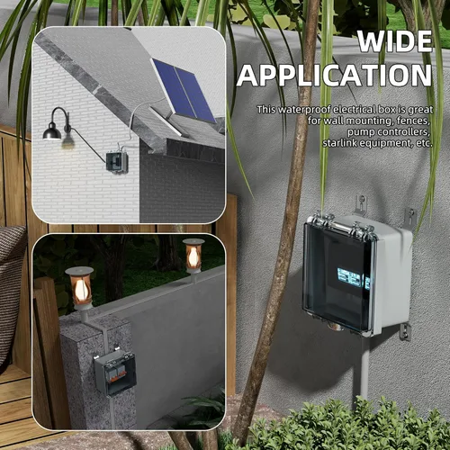 Vista 6 de Joinfworld Caja eléctrica al aire libre 6x6x4 caja de conexiones resistente a la intemperie caja de plástico transparente impermeable caja caja caja