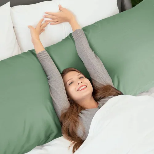 Vista 149 de WishSmile Juego de 2 fundas de almohada estándar refrescantes, transpirables, frescas, sedosas, suaves, de rayón derivado de tela de bambú