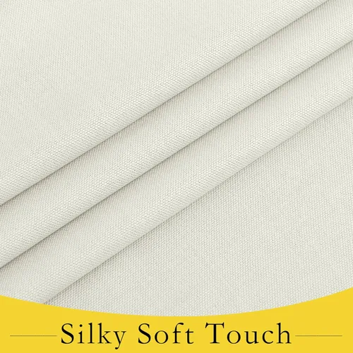 Vista 8 de NICETOWN Cortinas pequeñas para puerta francesa con ganchos autoadhesivos, cortinas opacas de lino sintético con aislamiento térmico para puertas