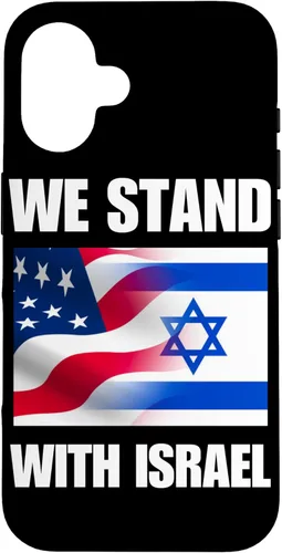 Vista 32 de American Flag Israel Flag We Stand for Israel Men and Women Case for iPhone 17