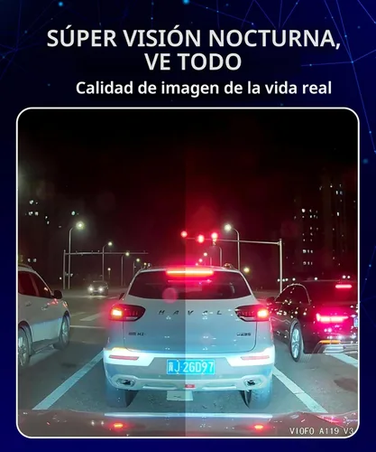 Vista 6 de VIOFO Dash Cam A119 V3 2K 2560x1440P Quad HD+ 60FPS Cámara de salpicadero frontal para coche, sensor STARVIS de 5MP, gran angular de 140 grados