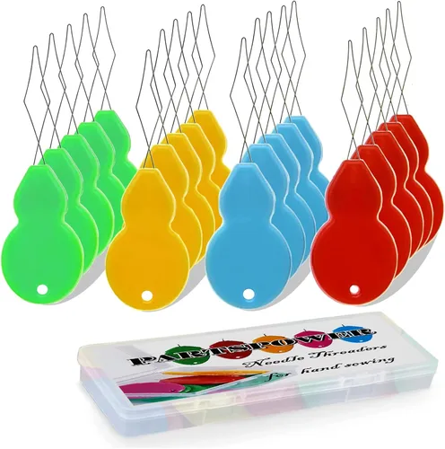 Entreadores de agujas, paquete de 20 herramientas universales de costura de plástico para coser a mano y a máquina, bordado y costura