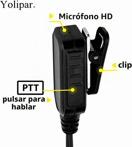Vista 4 de CLS1410 CLS1110 Auricular compatible con Motorola Radio CP200 GP300 GP2000 Walkie Talkie con micrófono PTT 2 Pin Headset Kit de vigilancia de un