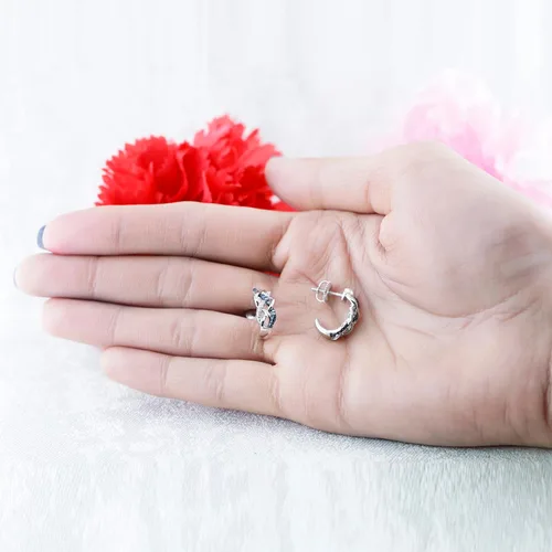 Vista 4 de Dazzlingrock Collection - Pendientes de aro para mujer, plata de ley (0,33 quilates)