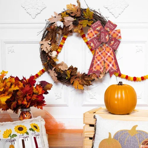 Vista 3 de ALIBBON 2 rollos de cintas de arpillera de otoño de 2.5 pulgadas, 5 yardas, cintas de arpillera de Acción de Gracias, color rojo vino, cintas