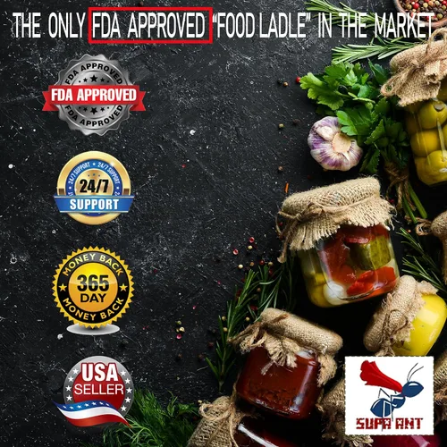 Vista 5 de Supa Ant Levantador de tarros y cucharón de conserva, capacidad de 1/2 pinta, suministros para conservas con levantador de tapa magnético + botón